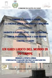 Sabato 4 giugno 2016 ore 17.00 Castel di Casio (BO)